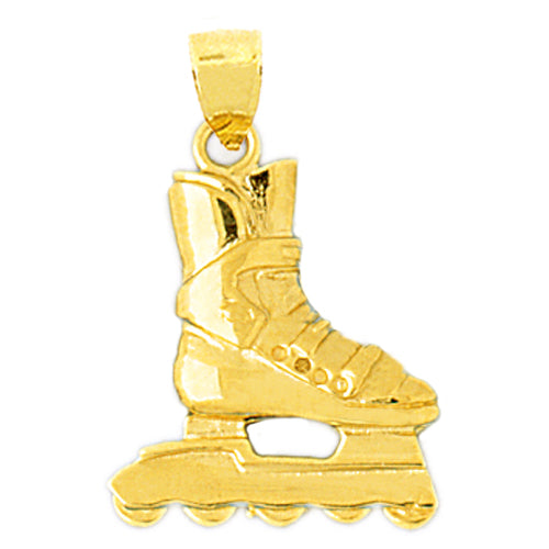 Image of ID 1 14K Gold Rollerblade Pendant