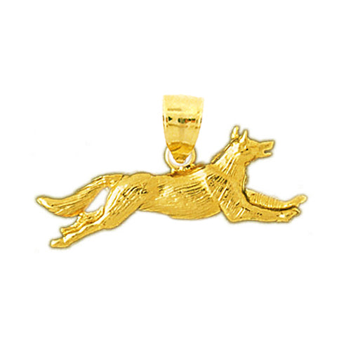 Image of ID 1 14K Gold Running Coyote Pendant