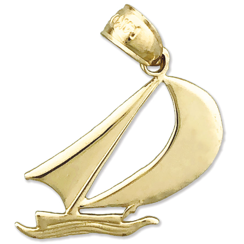 Image of ID 1 14K Gold Sailboat Mini Charm