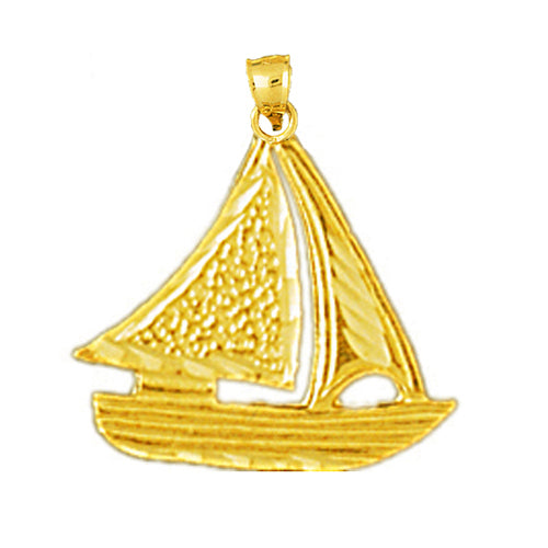 Image of ID 1 14K Gold Sailor Sailboat Charm