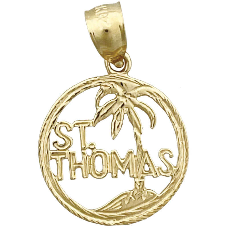 Image of ID 1 14K Gold Saint Thomas in Circle Charm