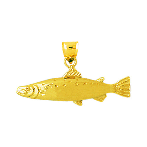 Image of ID 1 14K Gold Salmon Pendant