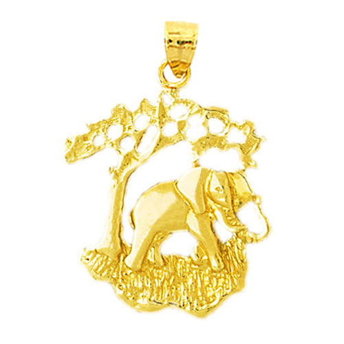 Image of ID 1 14K Gold Savannah Elephant Pendant