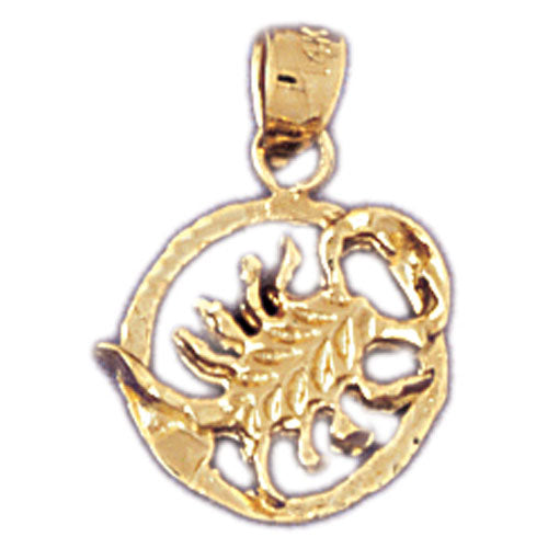 Image of ID 1 14K Gold Scorpio Zodiac Circle Charm