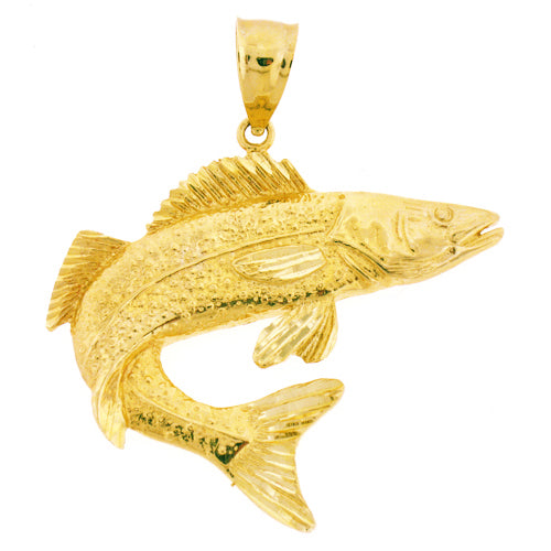 Image of ID 1 14K Gold Sculpted Big Fish Pendant