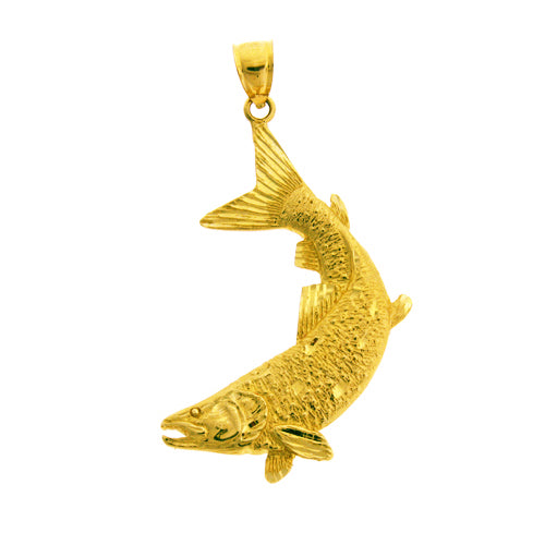 Image of ID 1 14K Gold Sculpted Fish Pendant