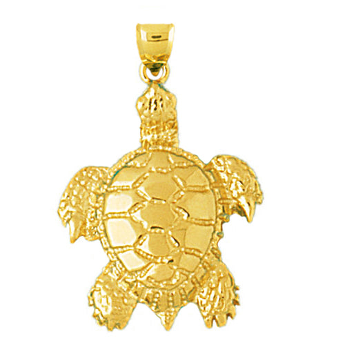 Image of ID 1 14K Gold Sea Life 25MM Long Turtle Pendant