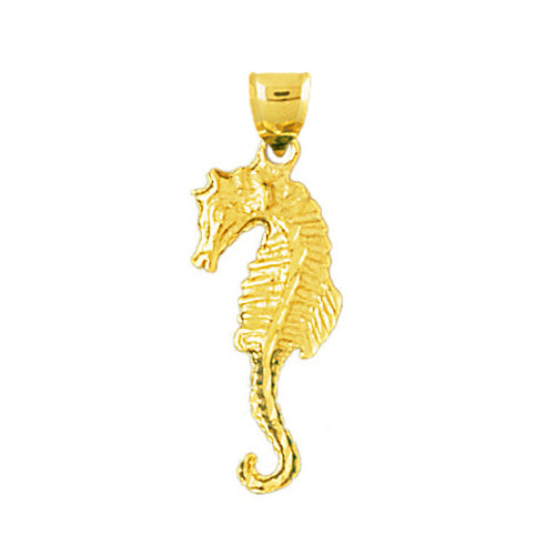 Image of ID 1 14K Gold Sea Life 3D Seahorse Charm