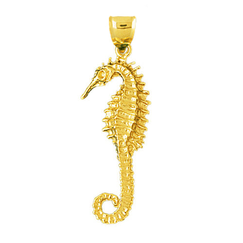 Image of ID 1 14K Gold Sea Life Seahorse Pendant