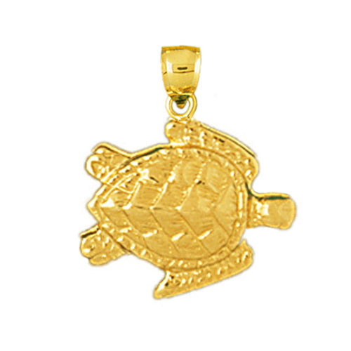 Image of ID 1 14K Gold Sea Turtle Charm
