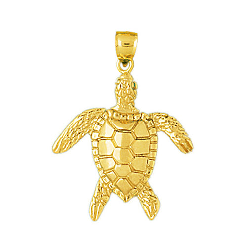 Image of ID 1 14K Gold Sea Turtle Sea Life Pendant