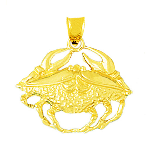 Image of ID 1 14K Gold Sealife 25MM Crab Pendant