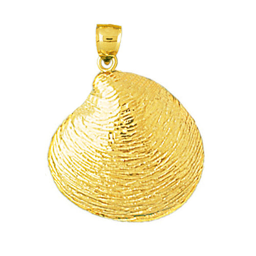 Image of ID 1 14K Gold Seashell Clam Shell Pendant