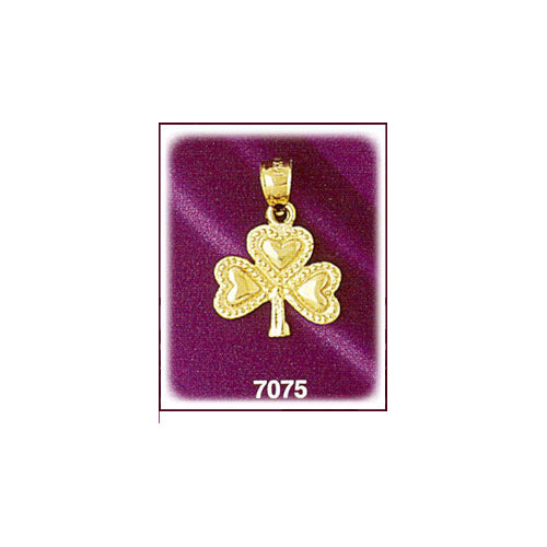 Image of ID 1 14K Gold Shamrock with Hearts Charm
