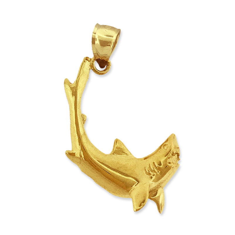 Image of ID 1 14K Gold Shark with Jaws Opened Pendant
