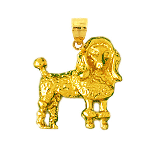 Image of ID 1 14K Gold Show Poodle Pendant