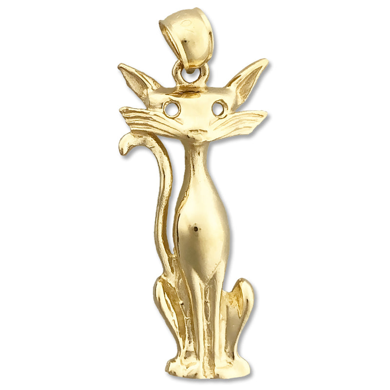 Image of ID 1 14K Gold Siamese Cat Pendant