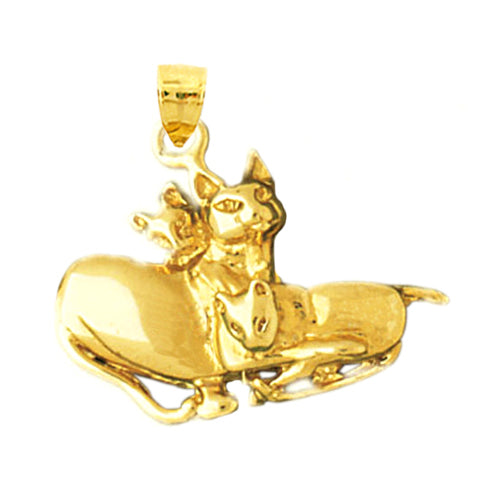 Image of ID 1 14K Gold Siamese Cats Pendant