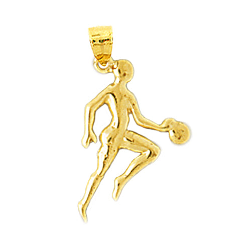 Image of ID 1 14K Gold Silhouette Basketball Dribbling Charm