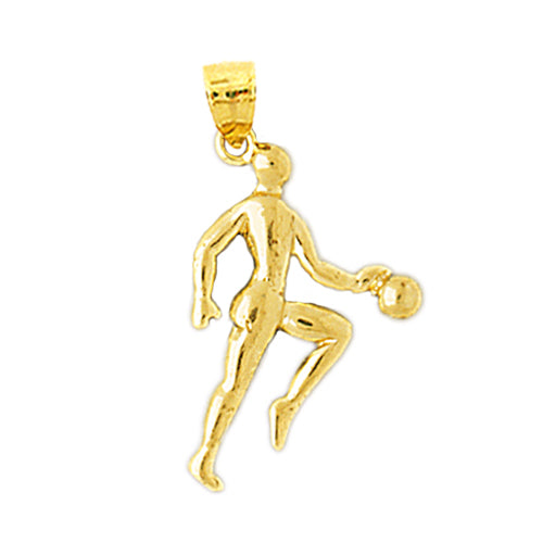 Image of ID 1 14K Gold Silhouette Basketball Pendant