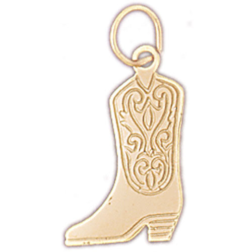 Image of ID 1 14K Gold Silhouette Cowboy Boots Charm