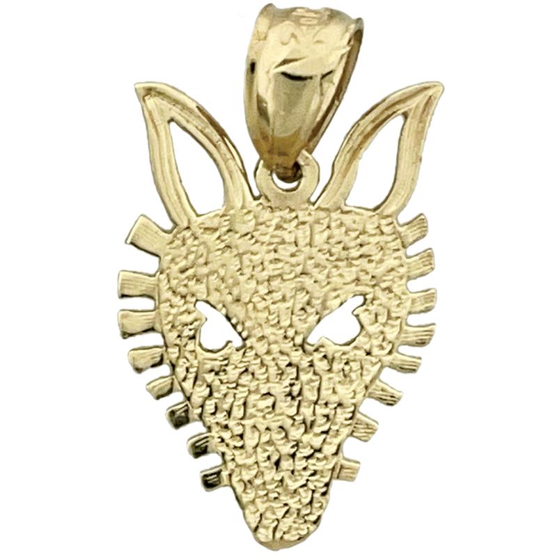 Image of ID 1 14K Gold Silhouette Coyote Face Charm