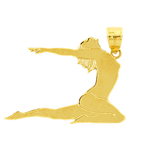 Image of ID 1 14K Gold Silhouette Gymnast Pendant