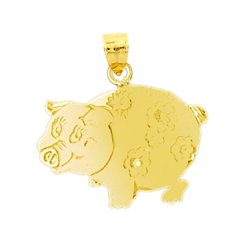 Image of ID 1 14K Gold Silhouette Pig Pendant