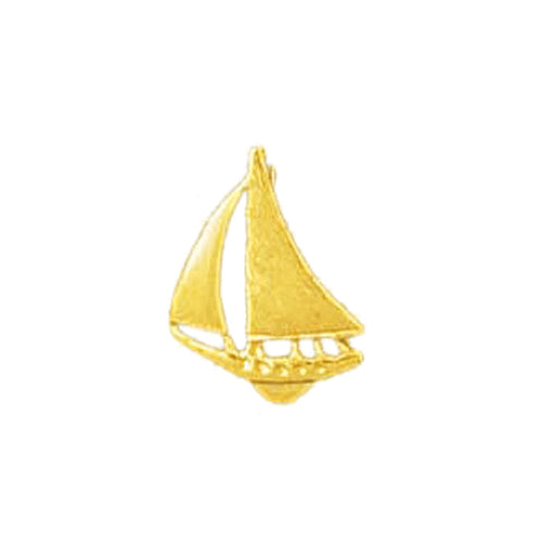 Image of ID 1 14K Gold Single Mast Sloop Sailboat Nautical Charm