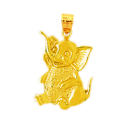 Image of ID 1 14K Gold Sitting Elephant Pendant