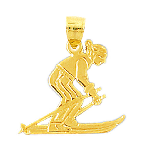 Image of ID 1 14K Gold Skier Pendant