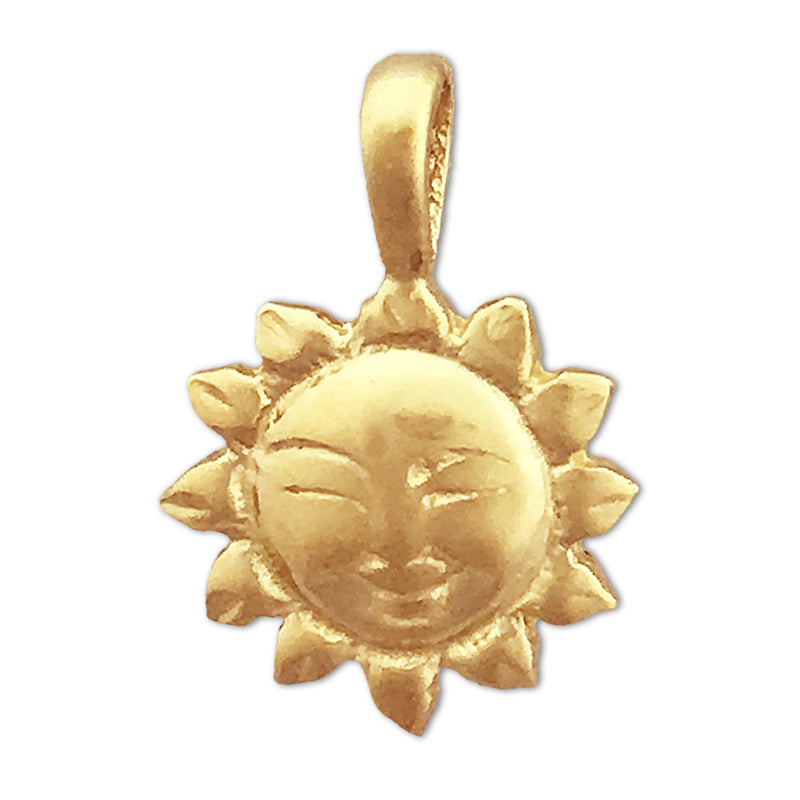 Image of ID 1 14K Gold Smiley Face Sun Charm Slide