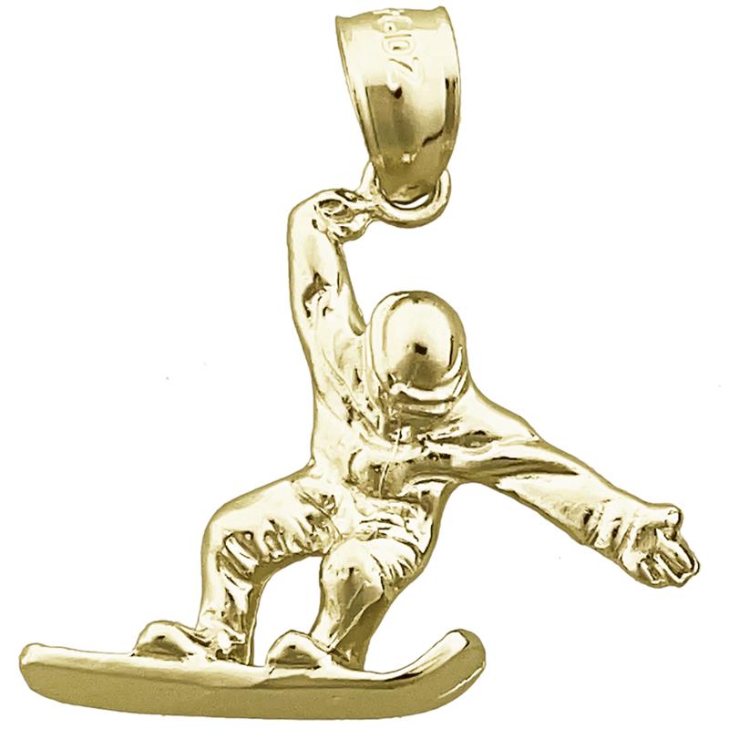 Image of ID 1 14K Gold Snowboarder Pendant