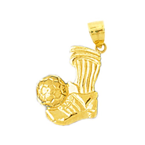 Image of ID 1 14K Gold Soccer Cleat and Ball Charm