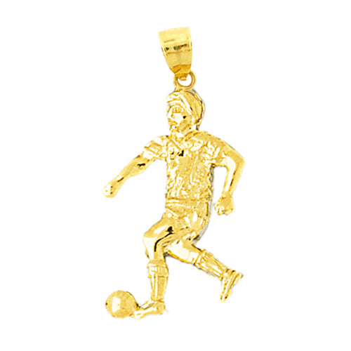 Image of ID 1 14K Gold Soccer Player with Ball Pendant
