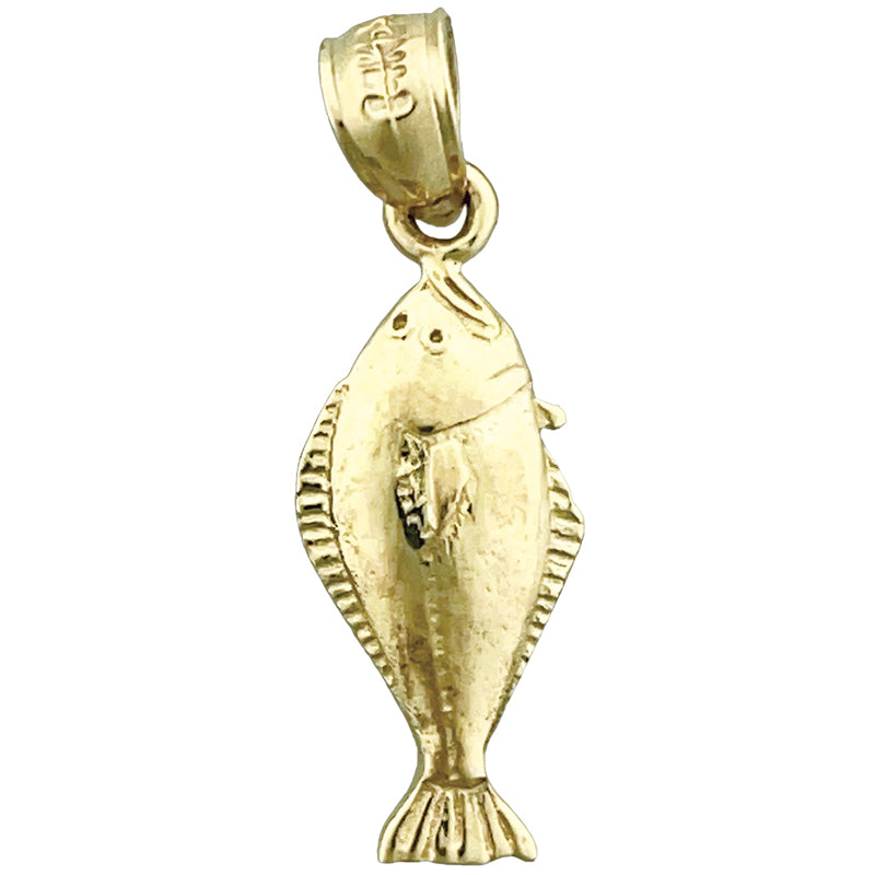 Image of ID 1 14K Gold Sole Fish Charm
