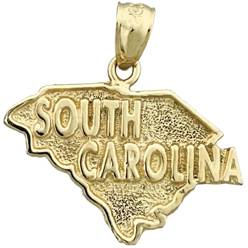 Image of ID 1 14K Gold South Carolina State Map Pendant