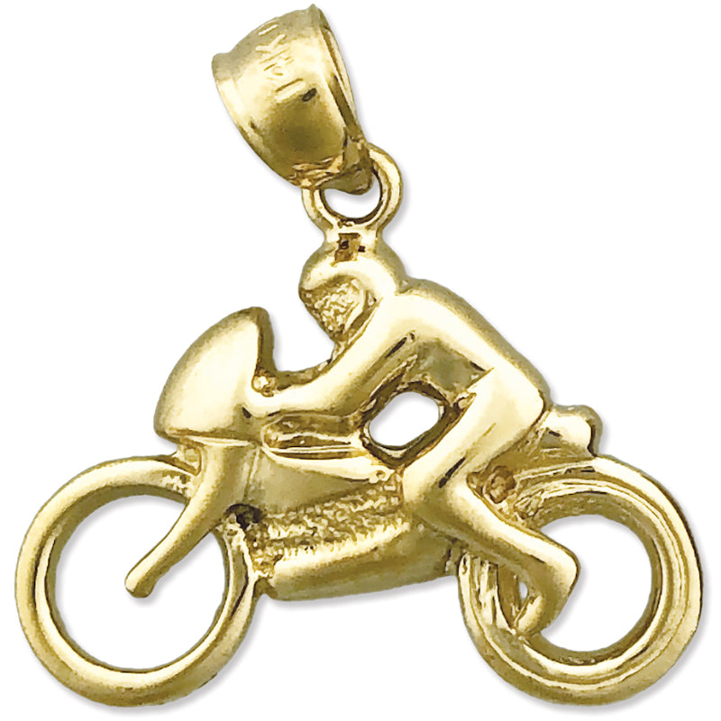 Image of ID 1 14K Gold Speed Motorcycle and Rider Charm