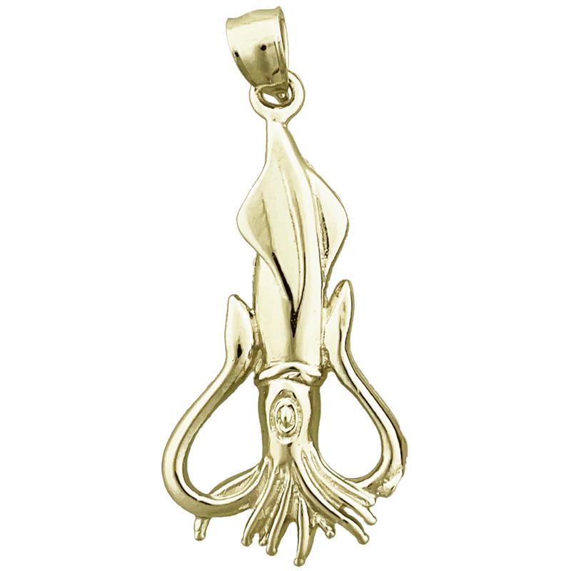 Image of ID 1 14K Gold Squid Pendant