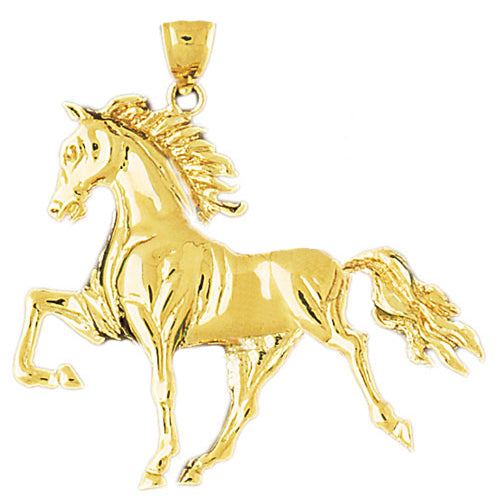 Image of ID 1 14K Gold Stallion Horse Pendant