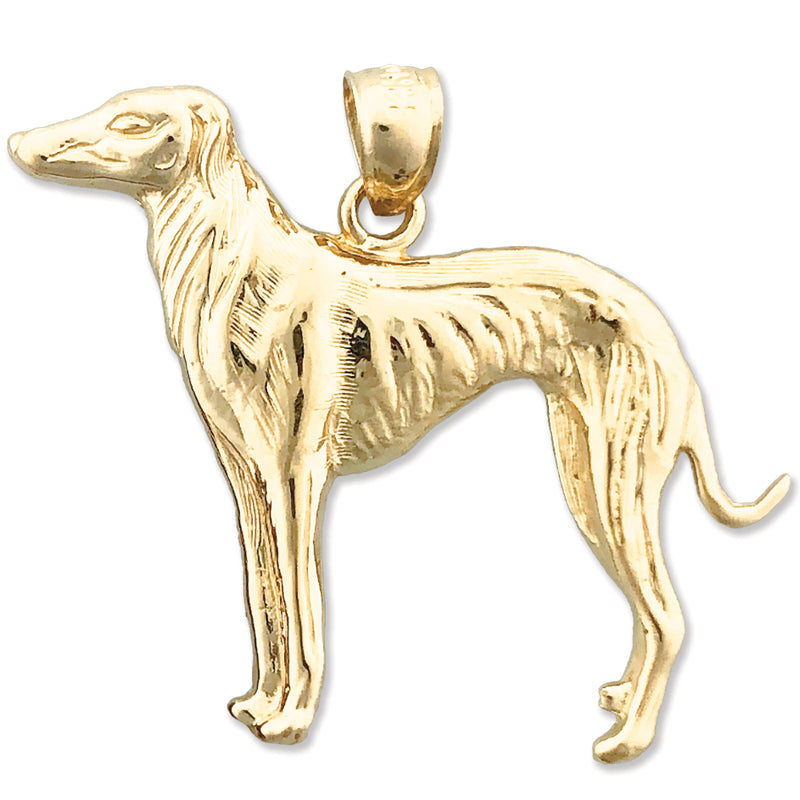 Image of ID 1 14K Gold Standing Greyhound Pendant