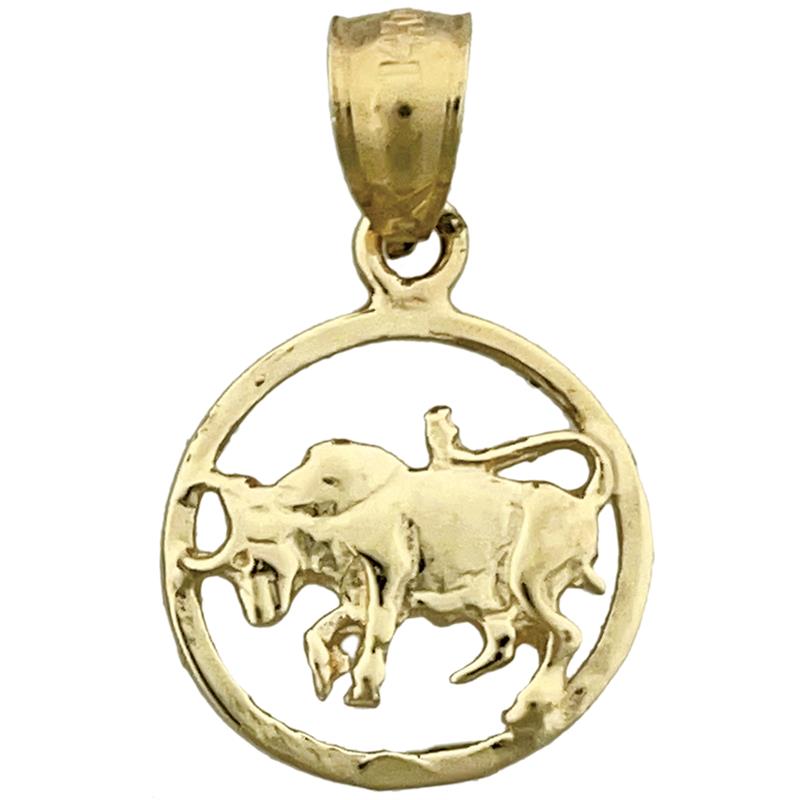 Image of ID 1 14K Gold Taurus Zodiac Circle Charm