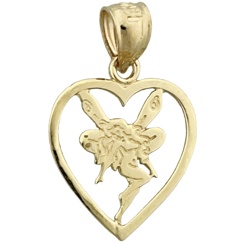Image of ID 1 14K Gold Tinkerbell In Heart Charm