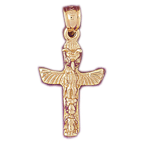 Image of ID 1 14K Gold Totem Pole Indian Charm