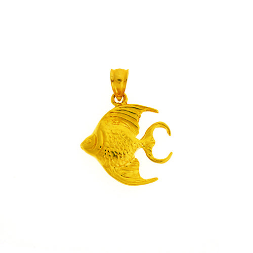 Image of ID 1 14K Gold Tropical Angelfish Pendant