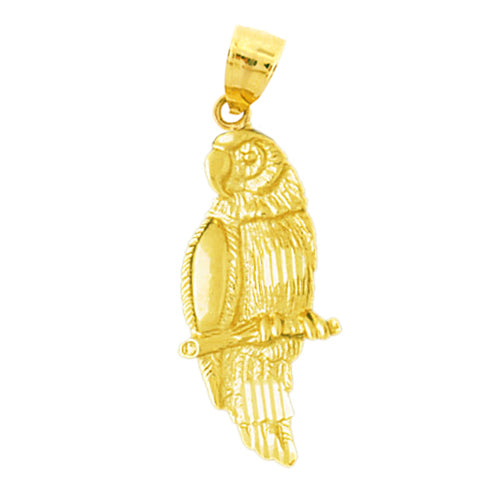 Image of ID 1 14K Gold Tropical Parrot Pendant