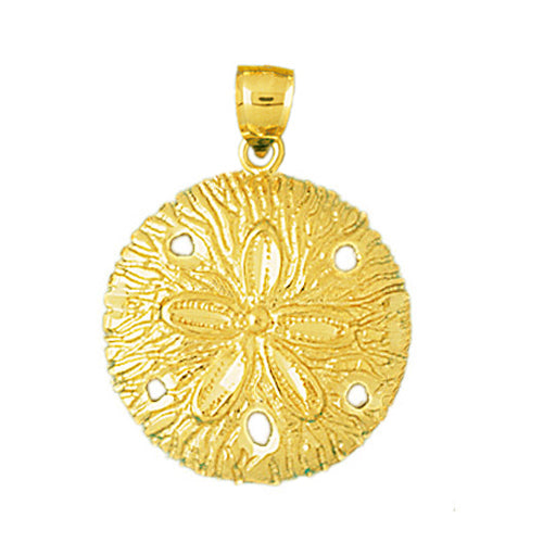 Image of ID 1 14K Gold Tropical Sand Dollar Pendant