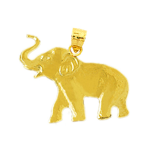 Image of ID 1 14K Gold Trunk High Elephant Pendant