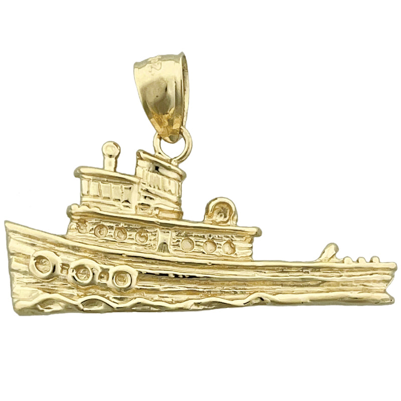 Image of ID 1 14K Gold Tugboat Pendant