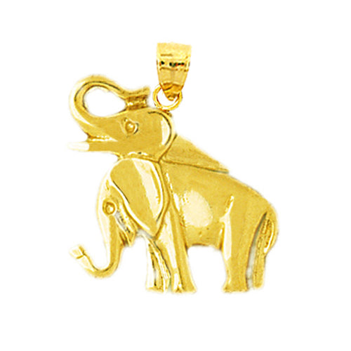 Image of ID 1 14K Gold Two Elephants Pendant